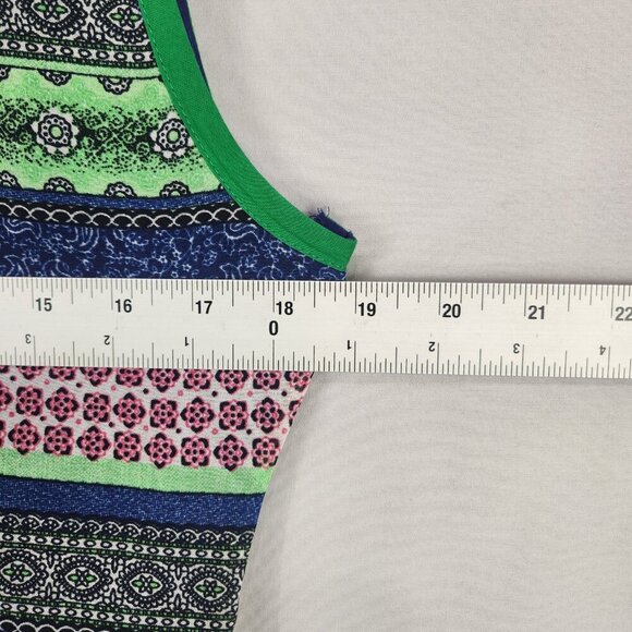 DIYA Design Studios Slip Dress Women's M Sleeveless India Blue Green To Knee - Picture 4 of 9